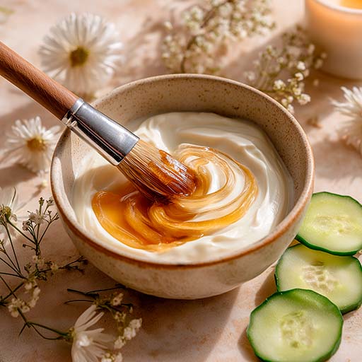 Mascarilla facial casera de miel y yogur